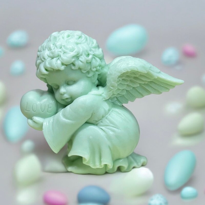 快速出货  艺术香氛皂 天使爱心love (男) 精油香氛 手工皂 - 肥皂/手工皂 - 其他材质 白色
