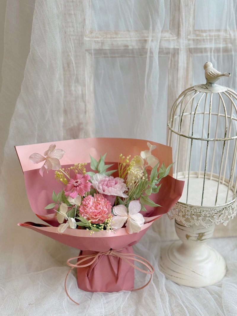 现货 站立式永生花扩香花束 母亲节花束 毕业花束 感恩花束 - 干燥花/捧花 - 植物．花 粉红色