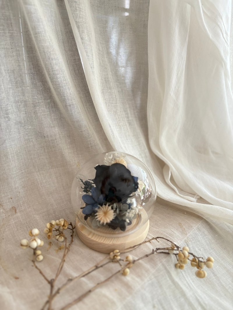 可急单 永生玫瑰花钟罩 教师节礼物 毕业  生日礼 - 干燥花/捧花 - 植物．花 黑色