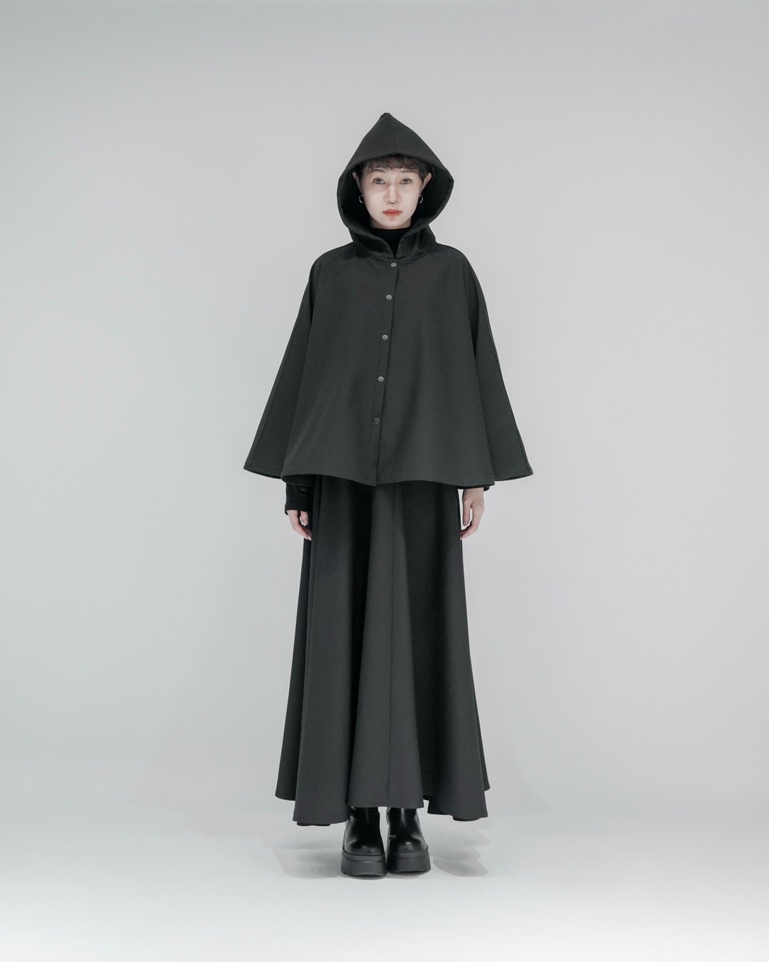 MUKK DESIGN 防水内刷毛斗篷 - 女装休闲/机能外套 - 其他材质 黑色