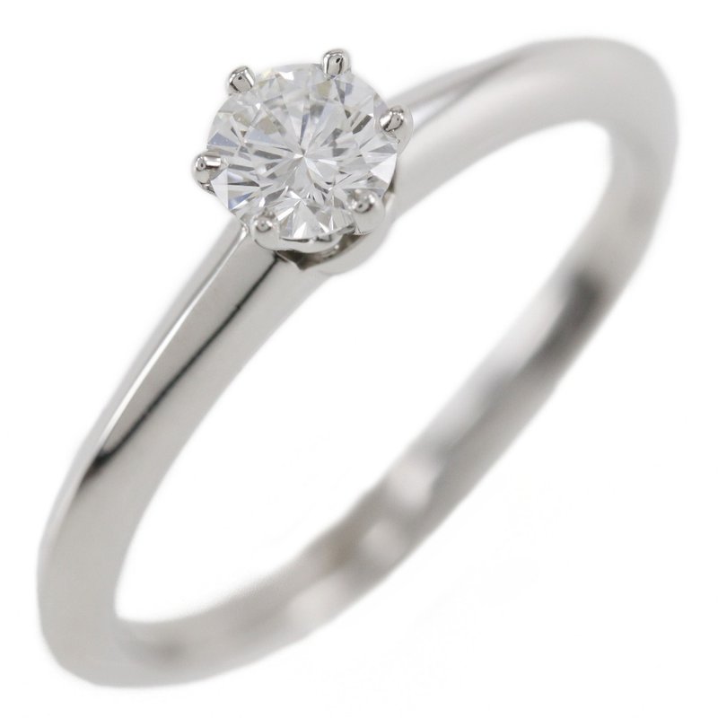 【日本直送】蒂芙尼 TIFFANY&Co. Solitaire 9号 戒指 Pt950铂金 × 钻石 0.25克拉 约3.2g 女仕【二手】 - 戒指 - 贵金属 银色