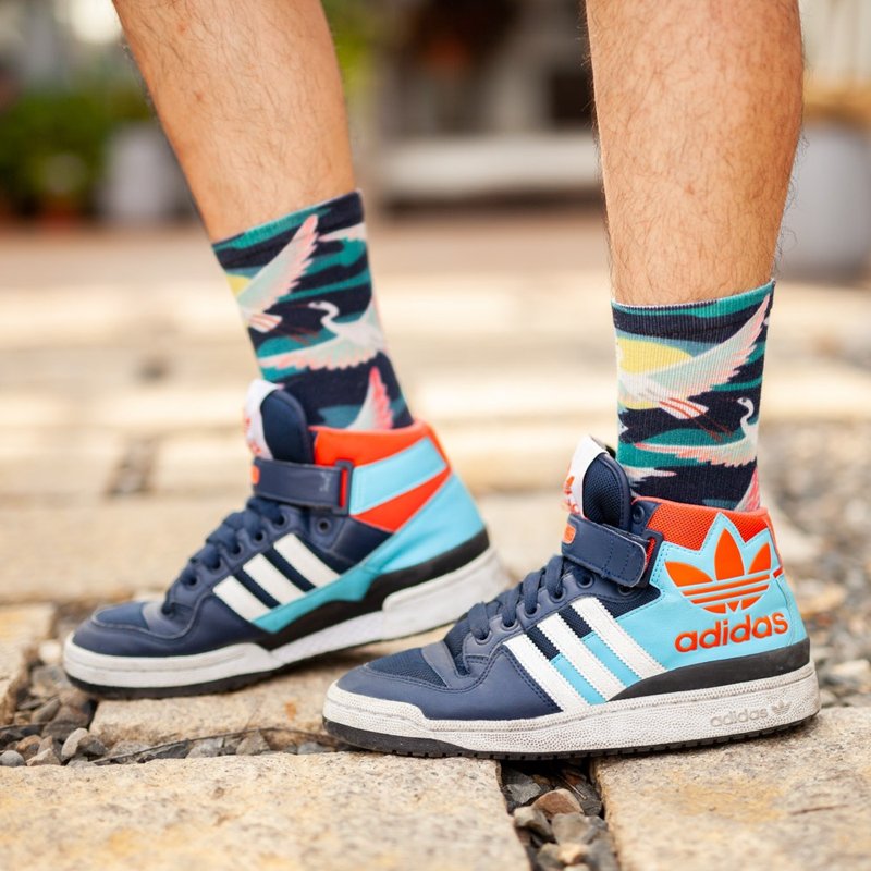 小创袜 - 飞鸟 - 袜子 - 棉．麻 蓝色