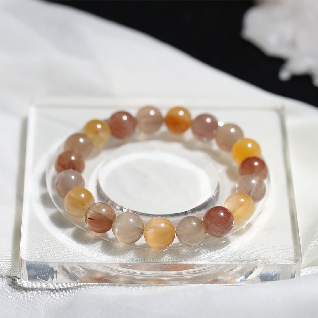 限量款纯天然糖果色彩兔毛发晶手串一图一物 - 手链/手环 - 水晶 多色