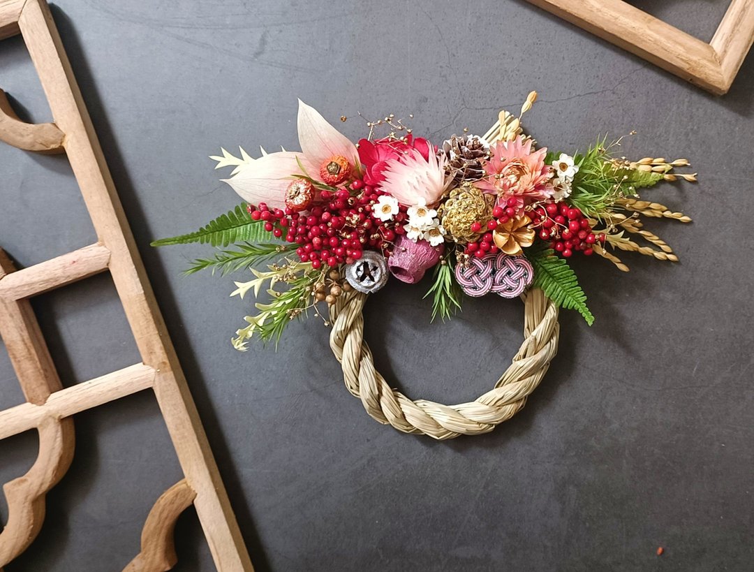 平安结祈福注连绳挂饰 永生花注连绳开幕志庆新居落成 现货 - 摆饰 - 植物．花 红色