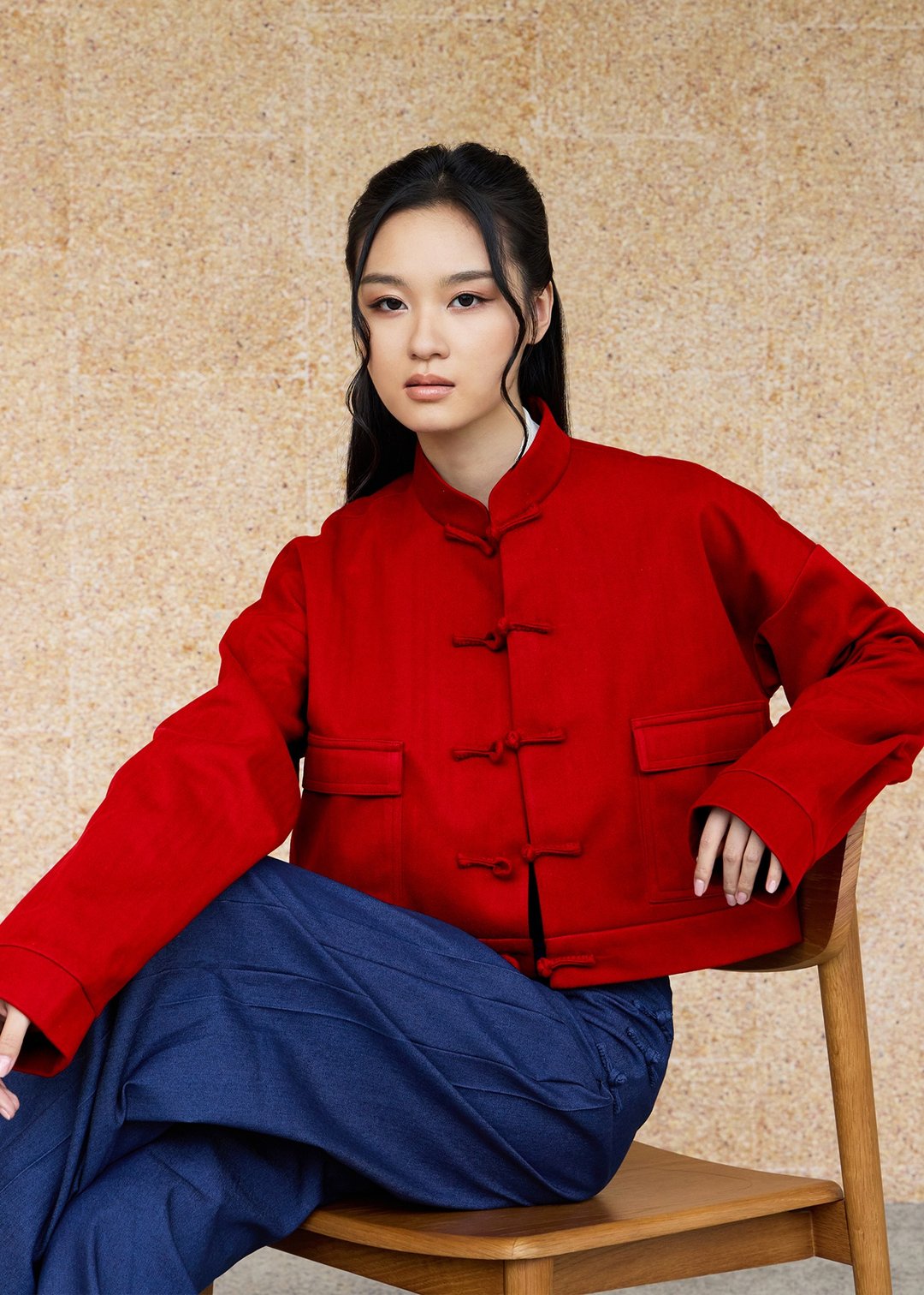 中式唐装飞行外套(砖红色)  |香港设计|休闲 - 女装休闲/机能外套 - 其他材质 红色