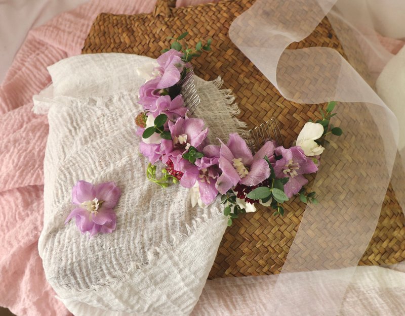 头圈花 花圈 花环 新娘花环 发叉 鲜花头圈 鲜花花环 婚礼 婚纱 - 干燥花/捧花 - 植物．花 