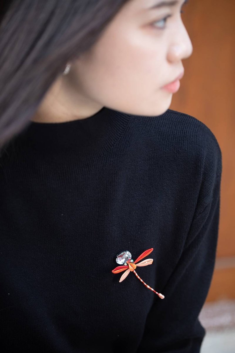 璀璨蜻蜓别针 - 胸针 - 其他材质 