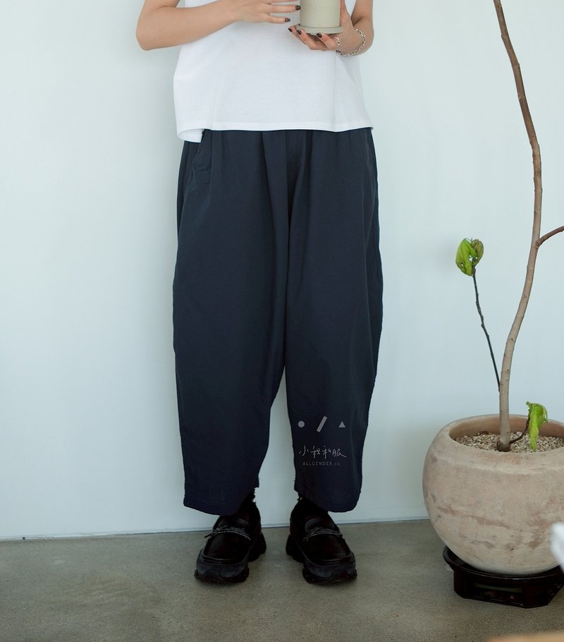 盐系棉麻小版长裤 - 3色 - 日本蓝 - 女装长裤 - 棉．麻 蓝色