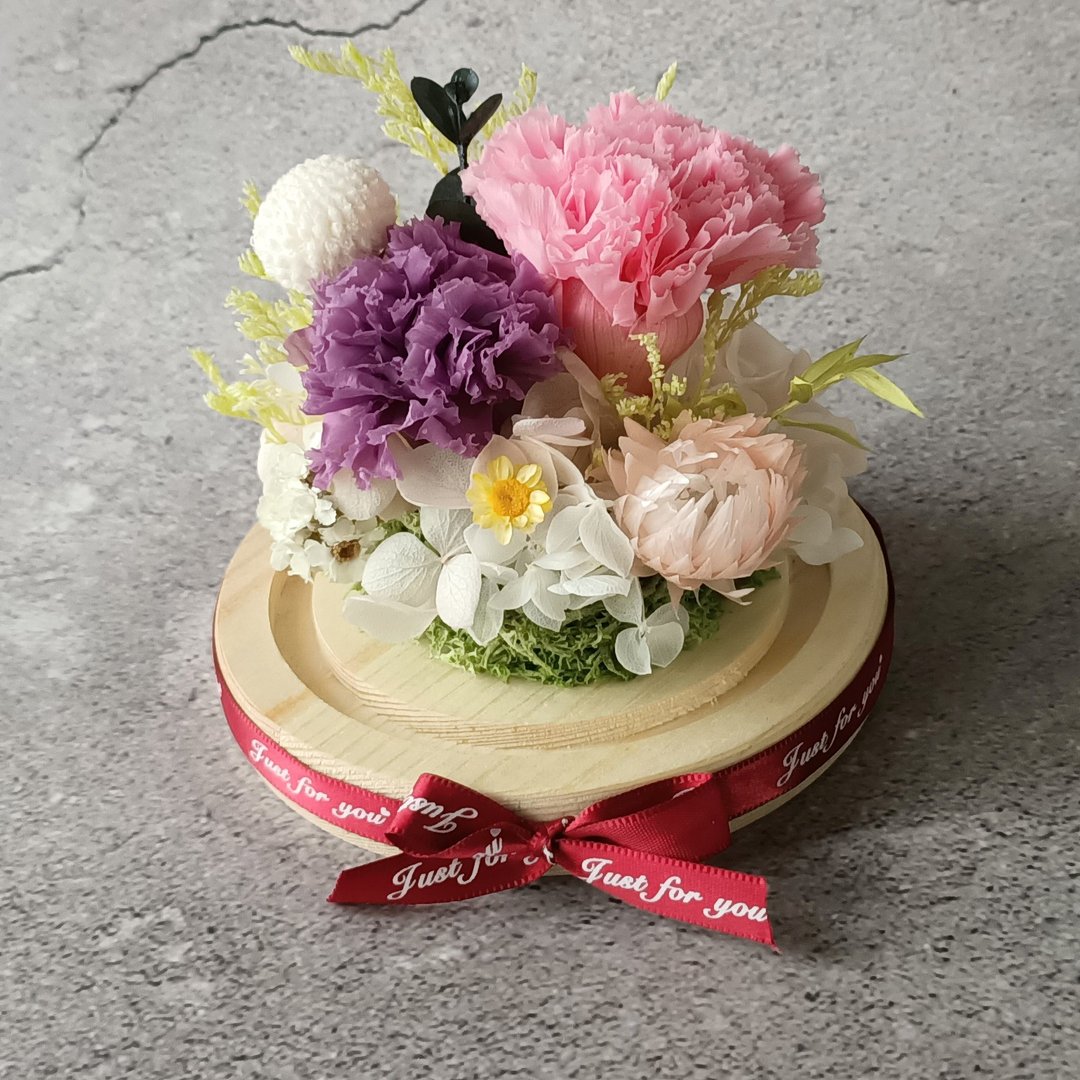 【藏爱4】12cm玻璃盅/限时优惠/母亲节/康乃馨 - 干燥花/捧花 - 植物．花 粉红色