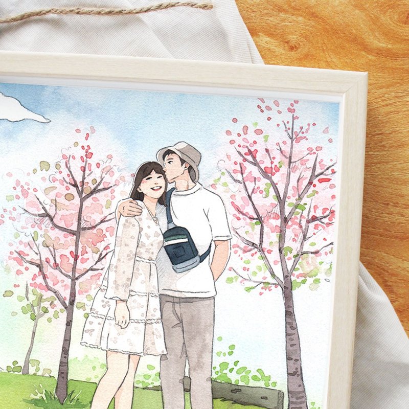 客制化人像 | 似颜绘 | 情人节礼物 | 情侣 | 周年纪念日 - 订制画像 - 纸 