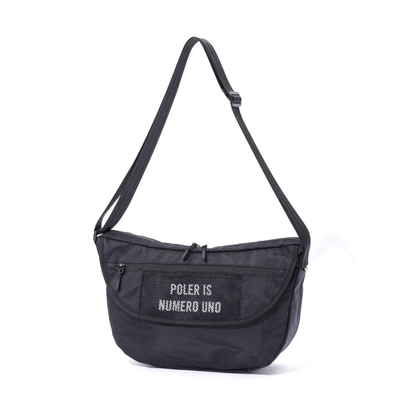 日本限定 POLER X-CLOTH MESSENGER 中型邮差包 / 侧背包 / 黑色 - 侧背包/斜挎包 - 尼龙 黑色