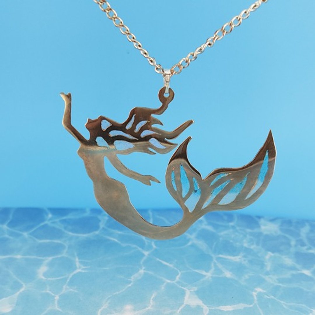Mermaid Precajour Silver Necklace - 项链 - 其他金属 银色