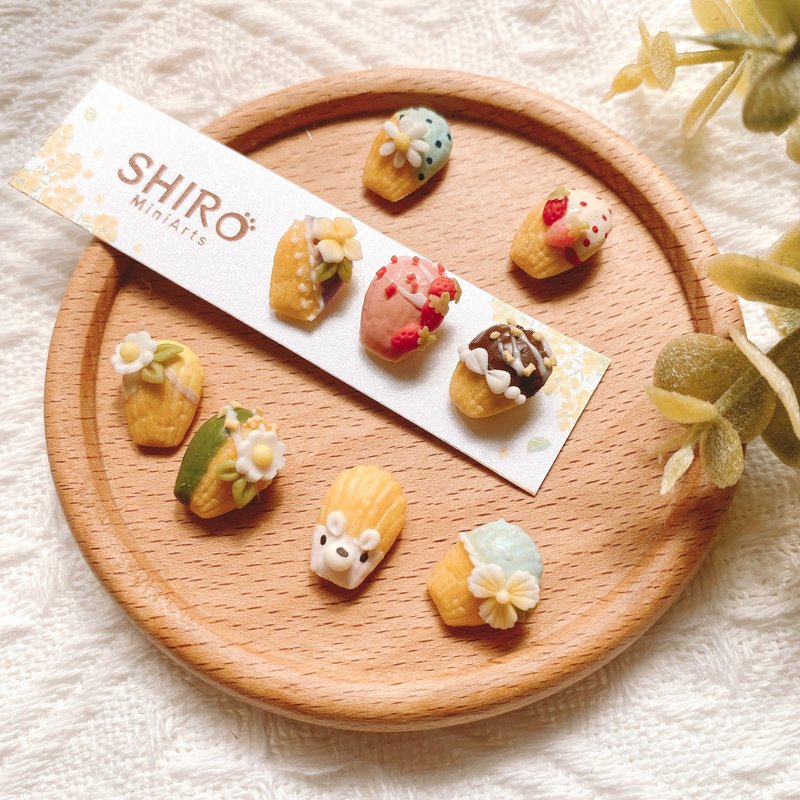 迷你造型玛德莲-单支耳环 | 黏土耳环 - 耳环/耳夹 - 粘土 多色