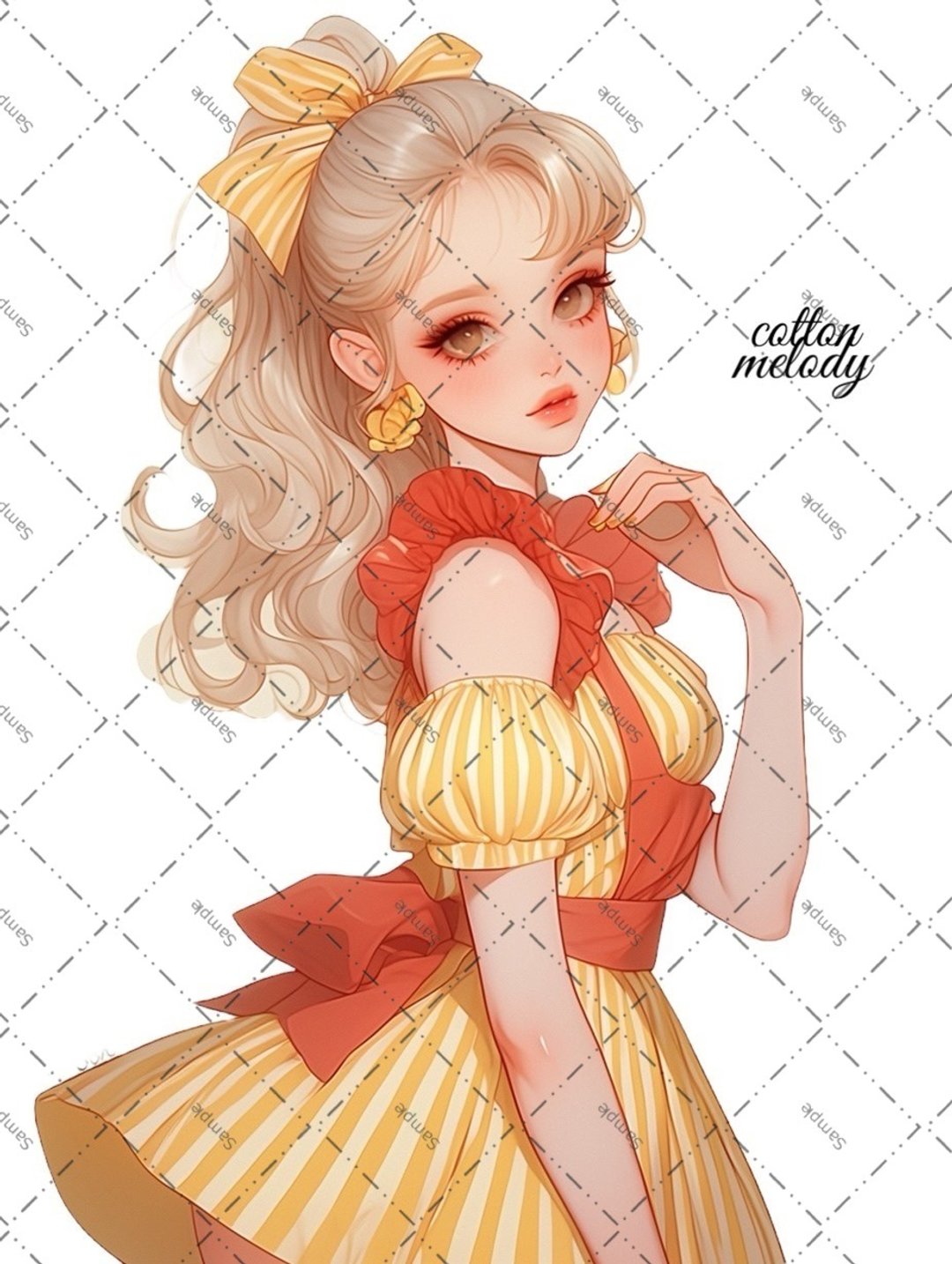 original sticker no.1853 人物贴纸 原创贴纸 原创人物贴纸 装饰贴纸 cotton melody - 贴纸 - 纸 