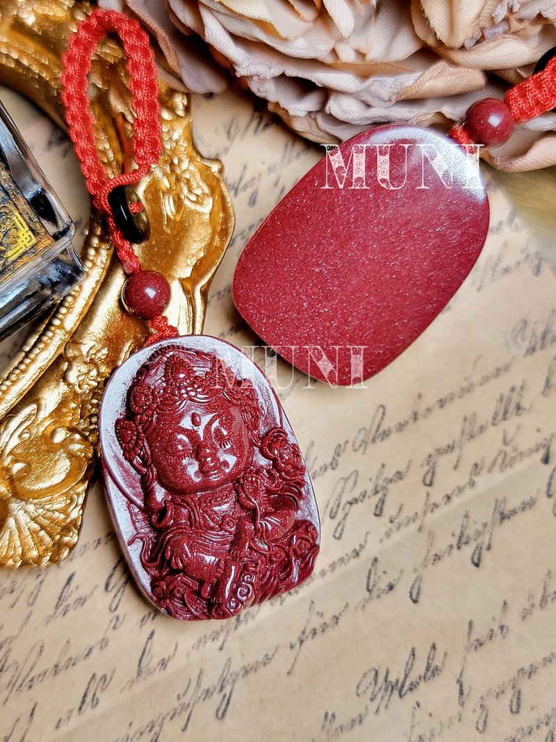 原矿砂紫金砂Q版度母包挂车挂钥匙圈手机挂避邪保平安犯太岁七月 - 钥匙链/钥匙包 - 其他材质 红色