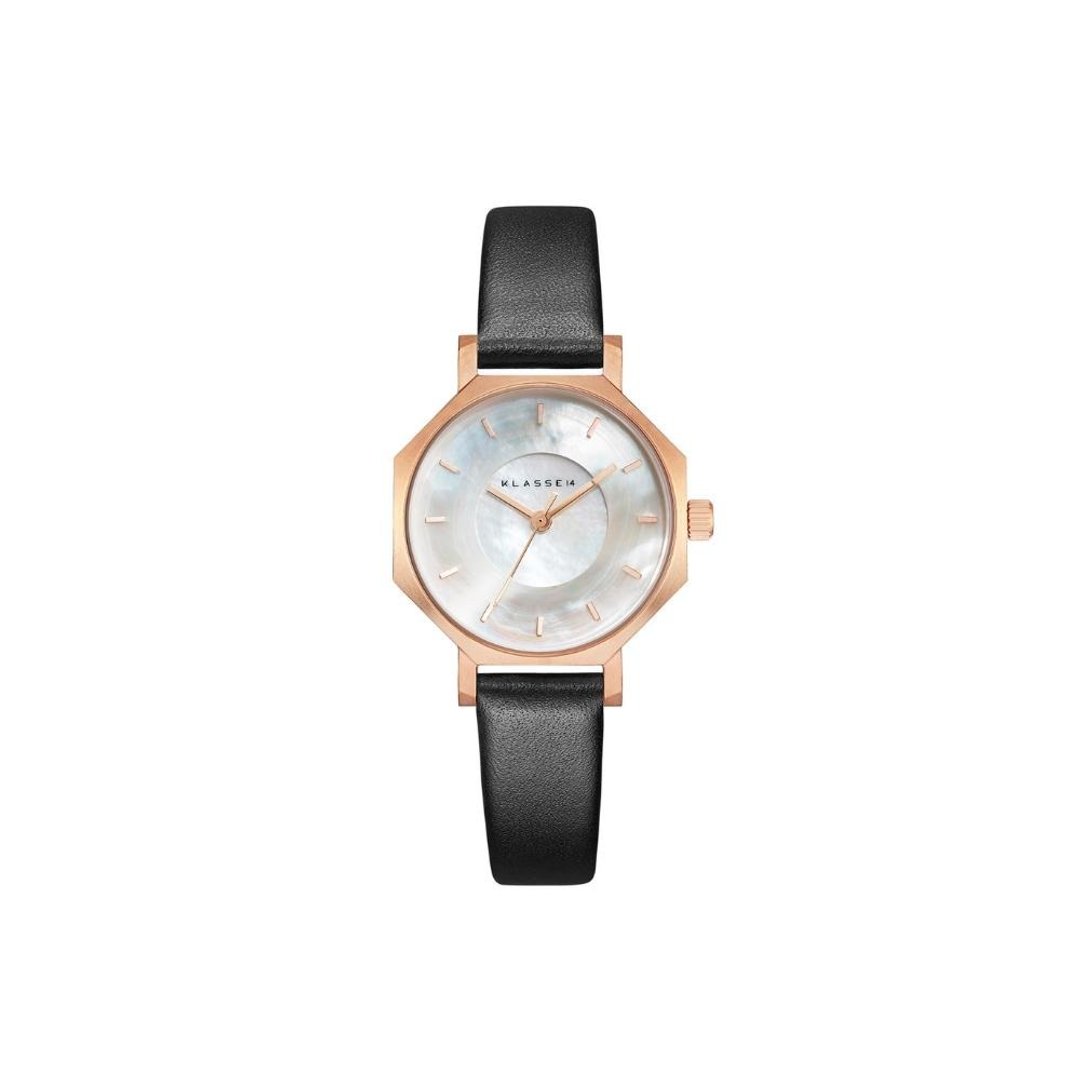 Volare Mother Of Pearl 珍珠白色皮革表带手表 28mm - 女表 - 不锈钢 白色