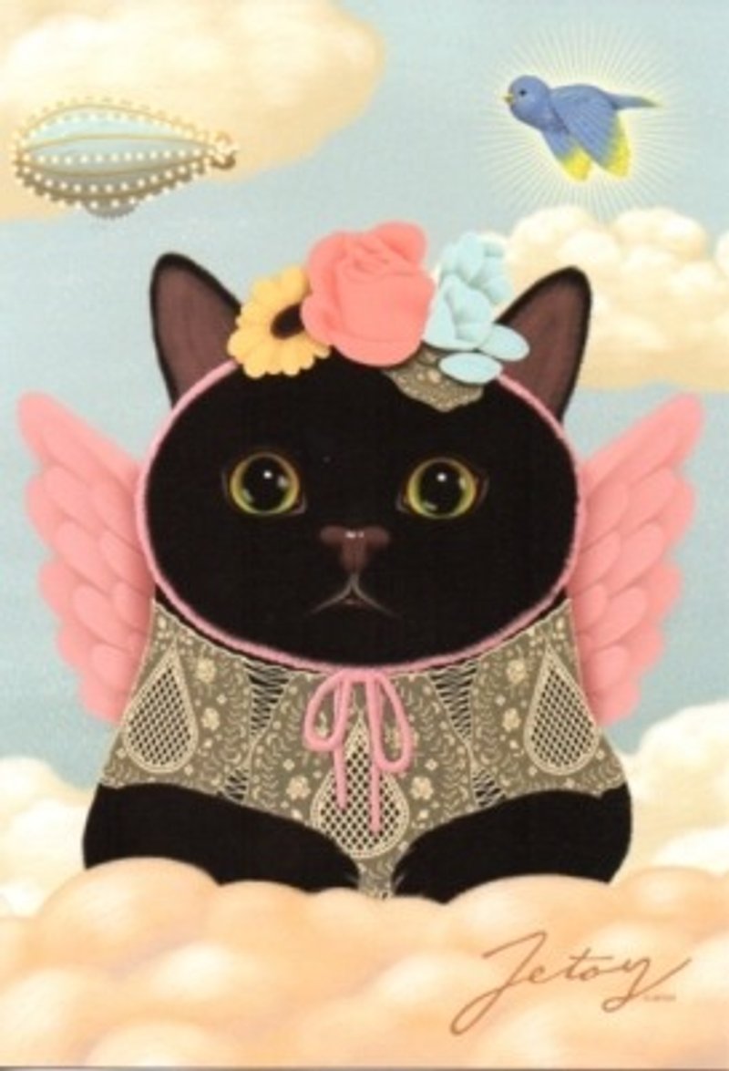 Jetoy,choo choo甜蜜猫天使系列明信片 (J1210306) 猫 圣诞卡 - 卡片/明信片 - 纸 多色