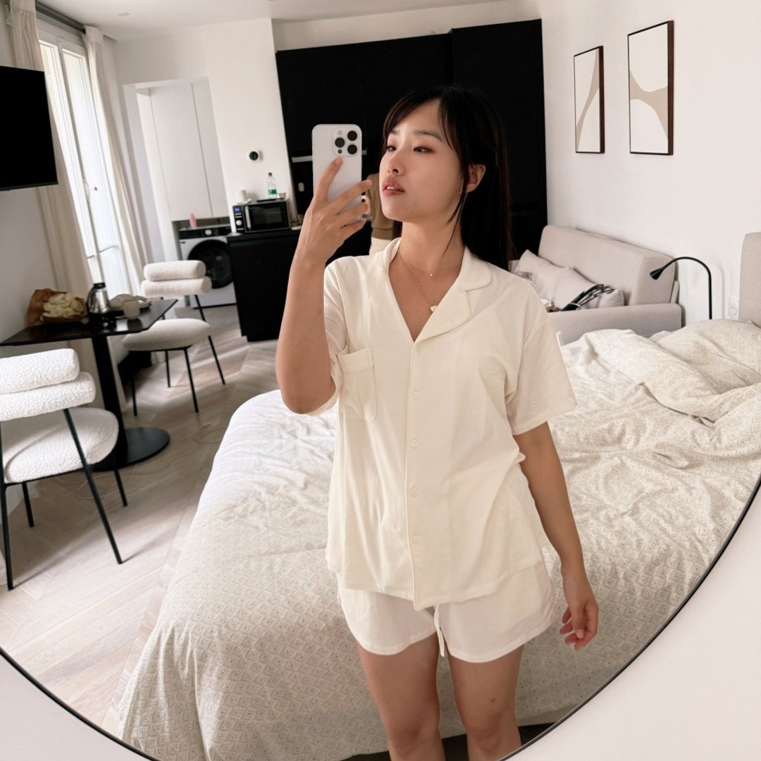 想睡好觉莫代尔短袖套装 - 奶白 - 居家服/睡衣 - 其他人造纤维 白色