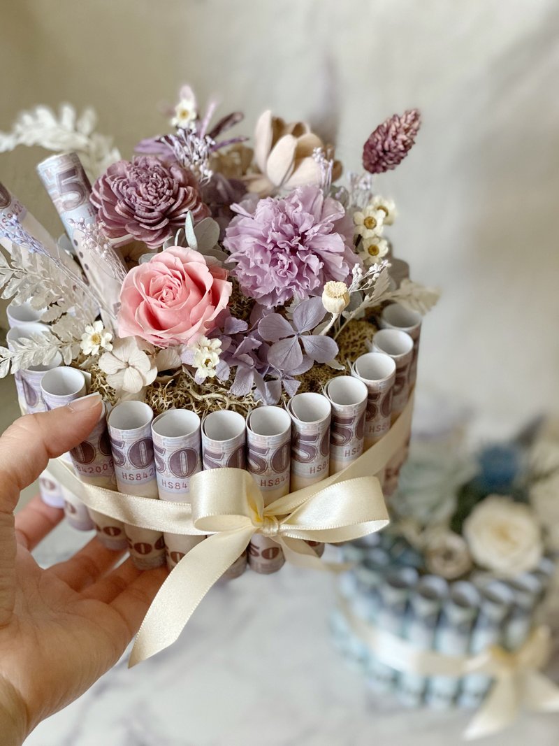 永生花 有钱蛋糕花 桌花盆花花礼 - 干燥花/捧花 - 植物．花 