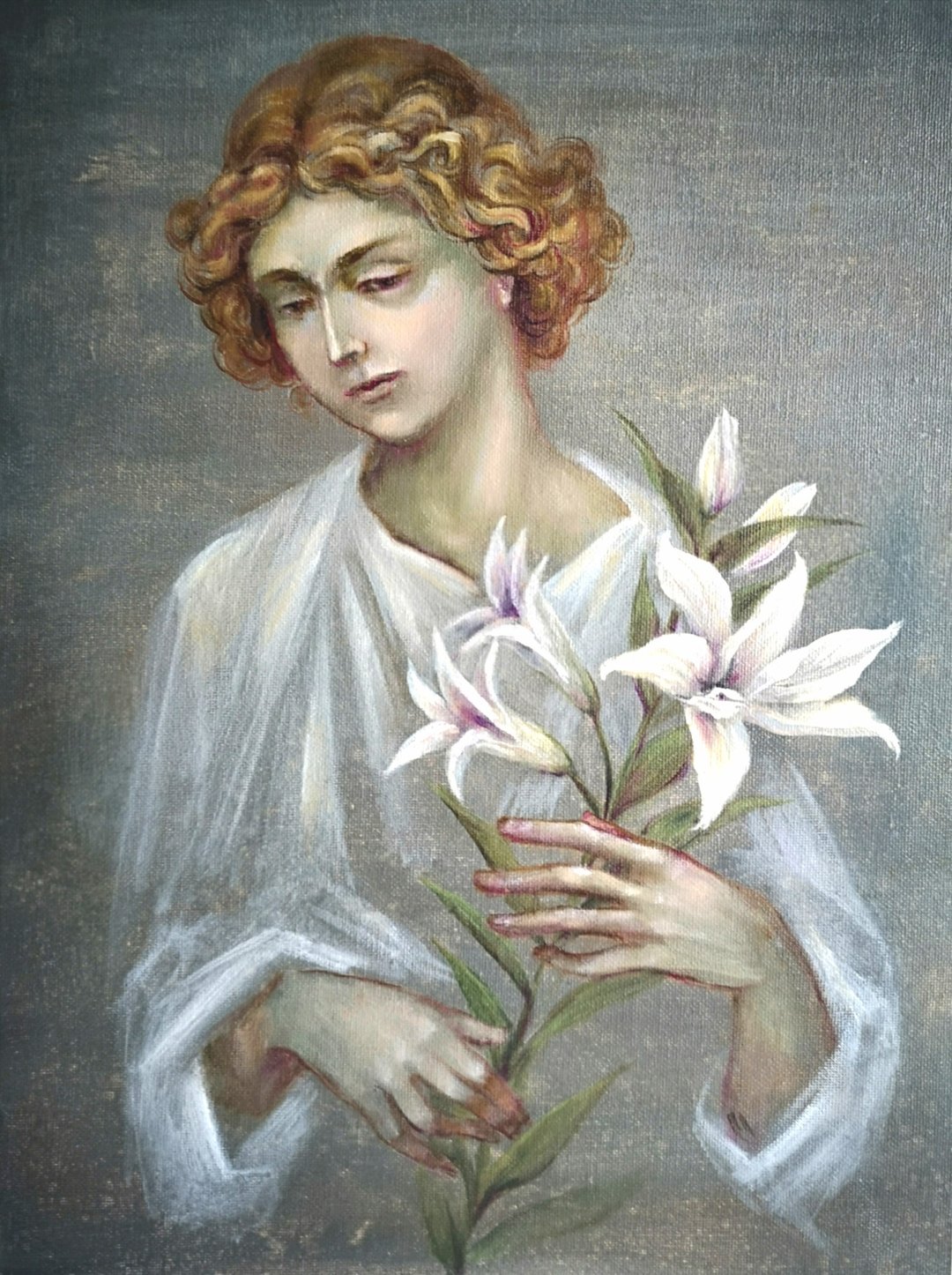 Angel Oil Painting Original Art on Canvas 40x30 cm. Wall Art - 墙贴/壁贴 - 棉 