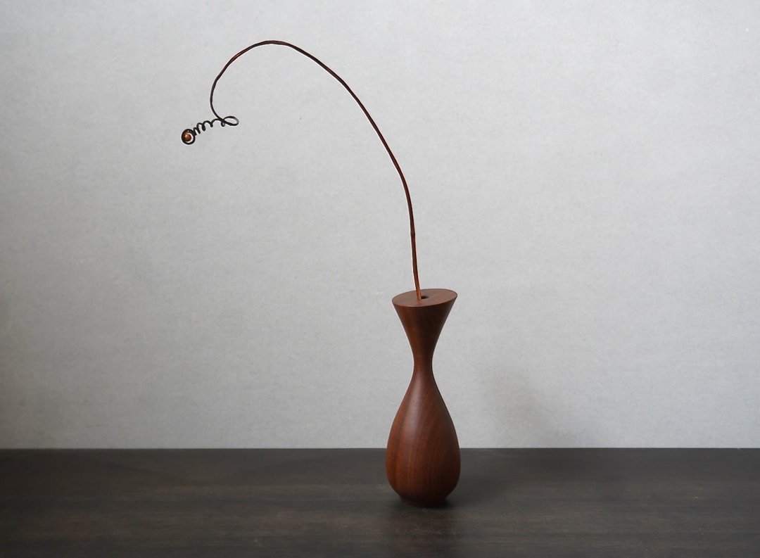 Dried Flower vase  African Teak. - 花瓶/陶器 - 木头 咖啡色