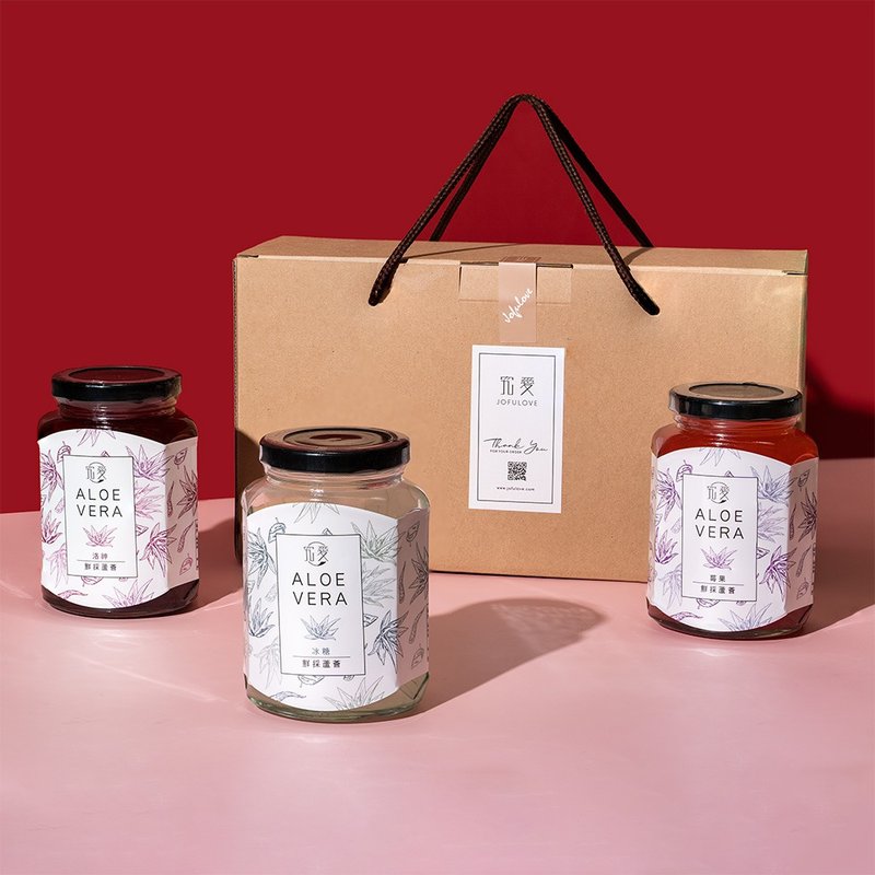 鲜采芦荟3入文青提盒(380ml/罐)|清爽退火 饱满果肉 饮控推荐 - 健康/养生 - 玻璃 白色