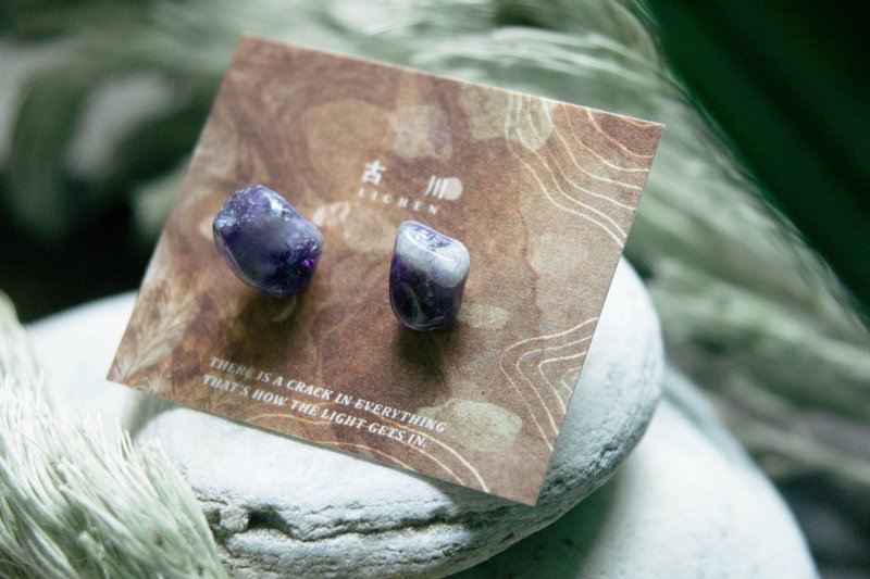 CRACK | 矿物系耳环 |  EARRINGS - 耳环/耳夹 - 玉石 紫色