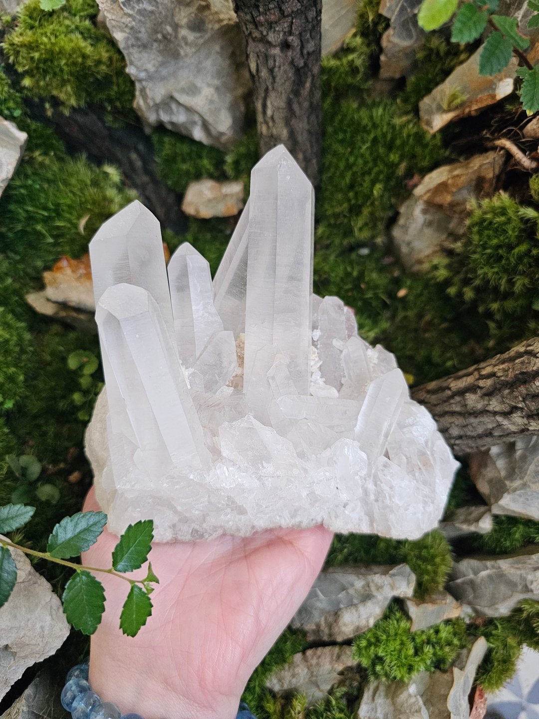 白水晶簇-水晶手链充电的好伙伴/尺寸:长13.2cm×宽9.41cm×高12. - 其他 - 水晶 白色