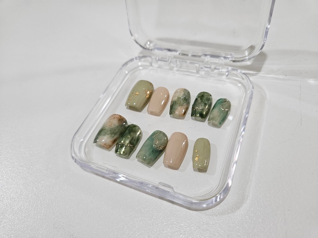 手工穿戴甲/东方墨玉/长梯型 尺寸M 现货商品 - 其他 - 塑料 绿色