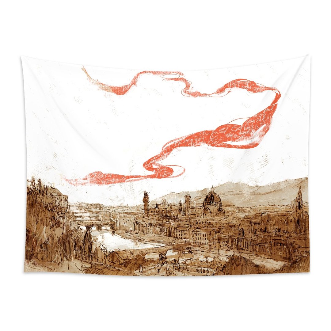 翡冷翠之歌-壁幔Wall Tapestry-墙壁装饰 房间布置 挂画 礼物推荐 - 海报/装饰画/版画 - 聚酯纤维 橘色