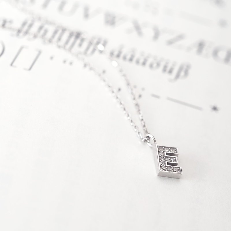 Initial E 字母项链 925 银 - 项链 - 其他金属 银色