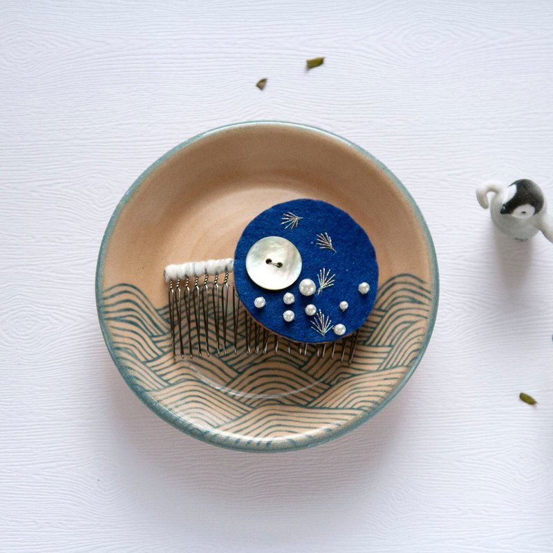 oO 层层喋 Oo  月下风境 发插 发簪［限量品］ - 发饰 - 棉．麻 蓝色