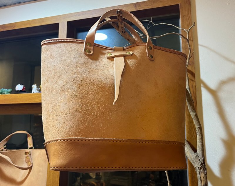 手提菜篮包 - 手提包/手提袋 - 真皮 橘色