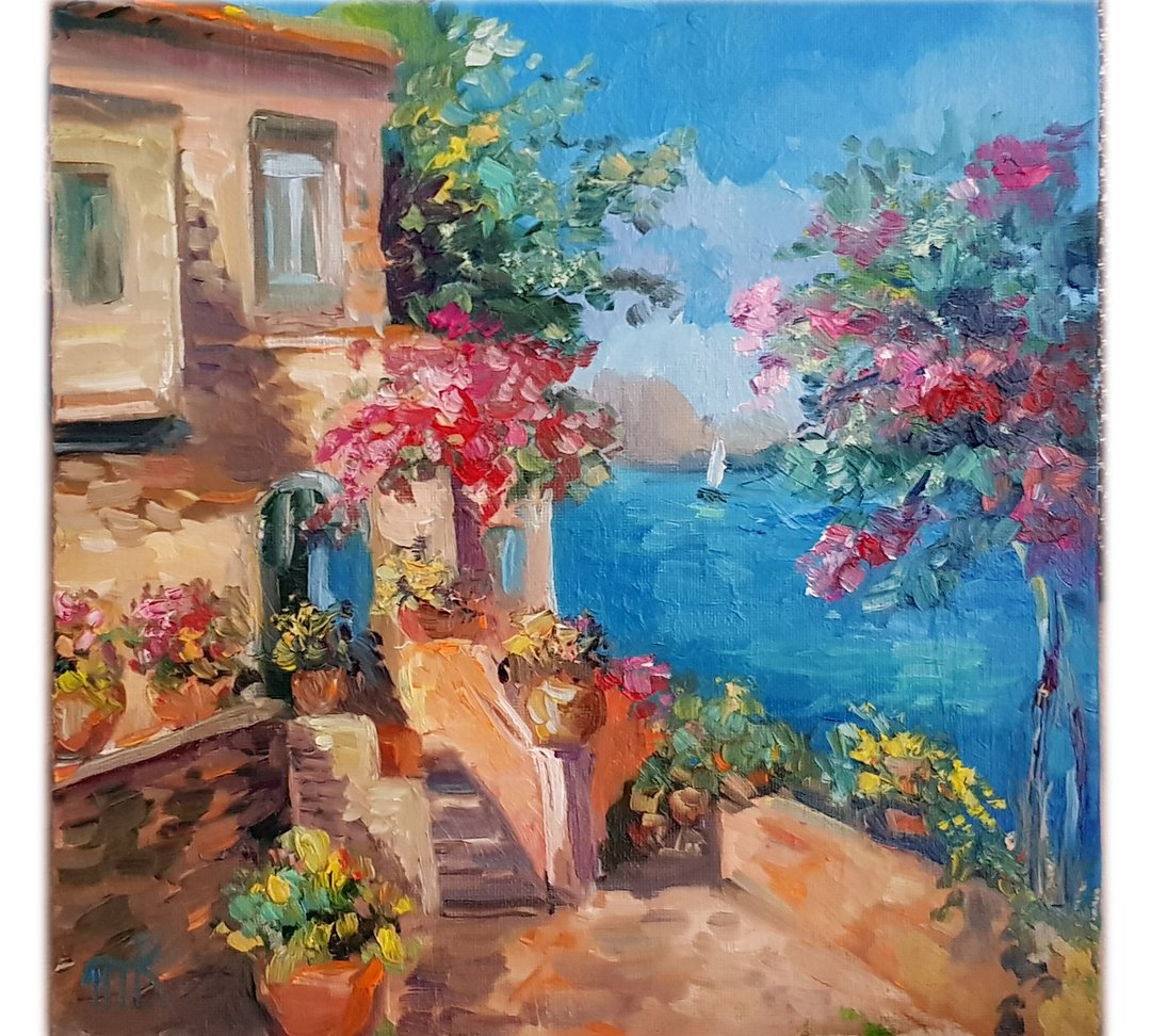 海景画原创艺术风景油画意大利墙艺术 - 海报/装饰画/版画 - 其他材质 多色