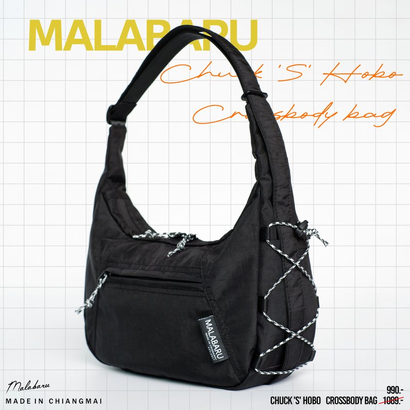 Malabaru Chuck 'S' Hobo 斜背包 - 手提包/手提袋 - 尼龙 