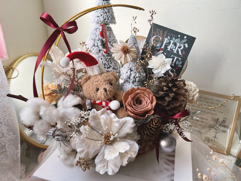 【圣诞礼物】flower-of-life 冬境序曲・圣诞花礼 圣诞桌花 - 干燥花/捧花 - 植物．花 白色