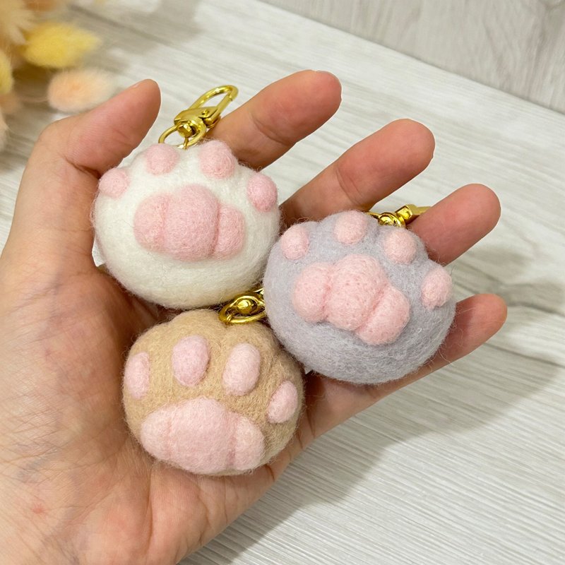 山竹猫掌 多色 羊毛毡钥匙圈 别针 发饰 疗愈 送礼 - 钥匙链/钥匙包 - 羊毛 多色