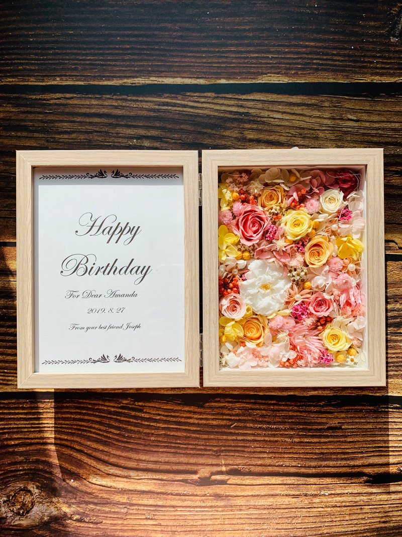 【永生花相框 】 粉色香恋 情人节 生日礼物 结婚纪念 长辈礼 - 画框/相框 - 植物．花 粉红色