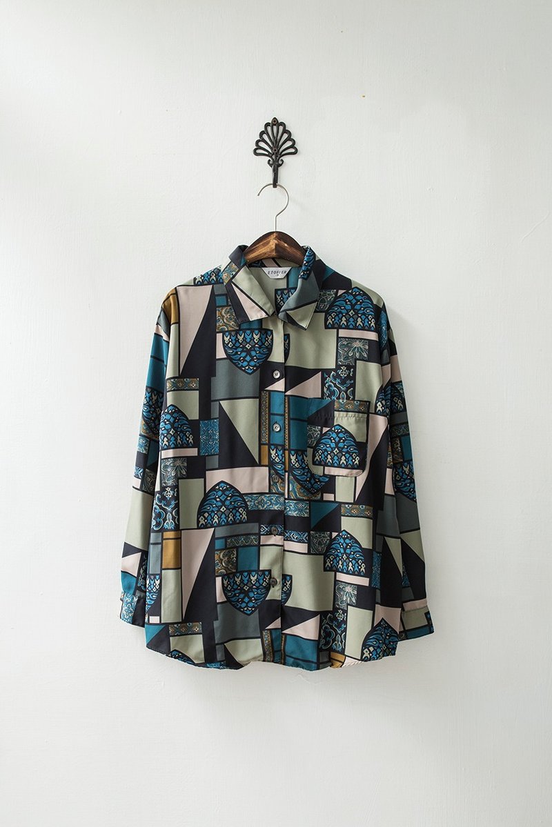 Banana Flyin’ ｜古着｜巴洛克 花窗 长袖衬衫 - 女装上衣 - 棉．麻 