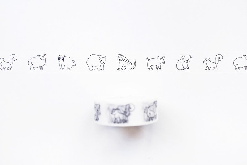 Maotu - 纸胶带 (动物笔记) - 纸胶带 - 纸 白色