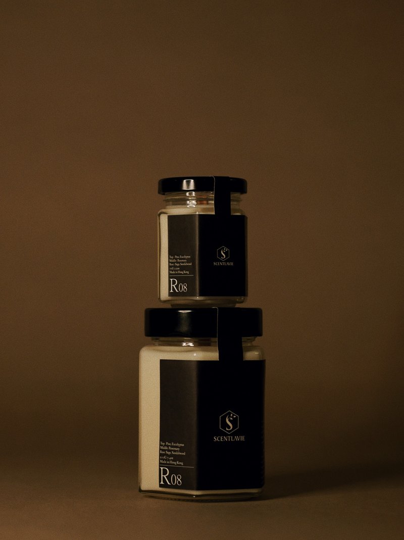 R Collection - R08 - 蜡烛/烛台 - 玻璃 黑色