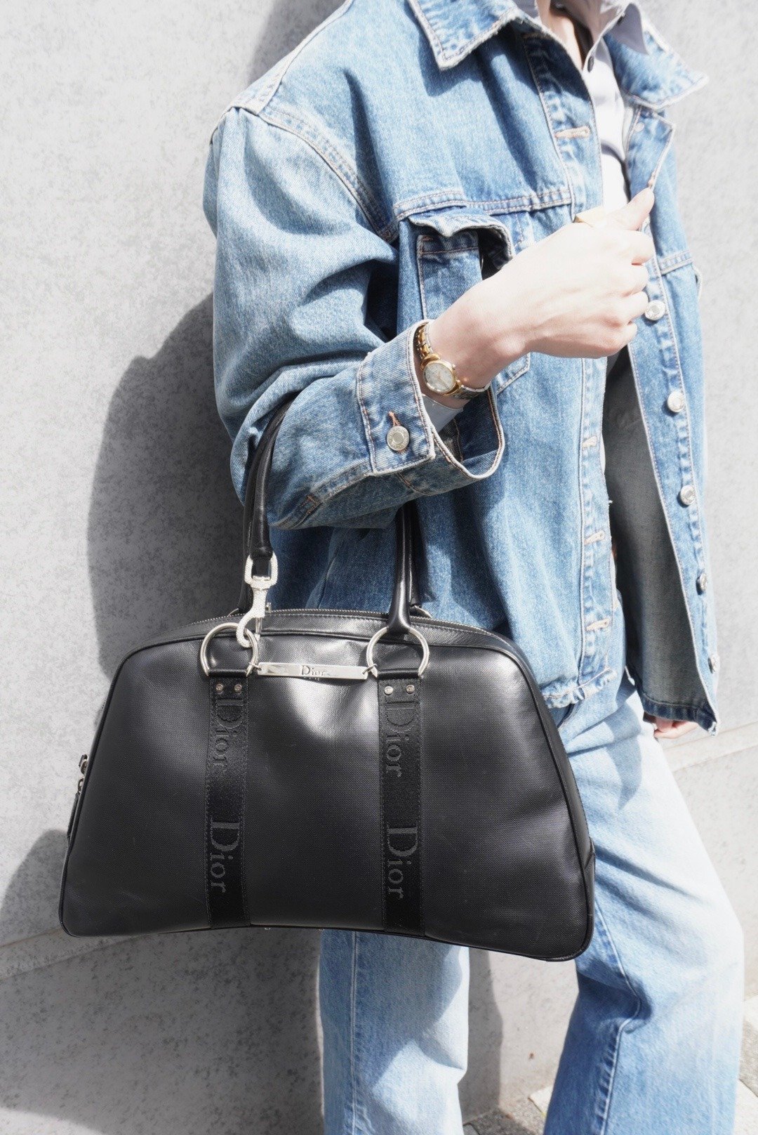 【日本直送 名牌中古包】Christian Dior Street Chic 手提包 黑色 标志 皮革 迷你波士顿包 vintage yt7ssi - 手提包/手提袋 - 真皮 黑色