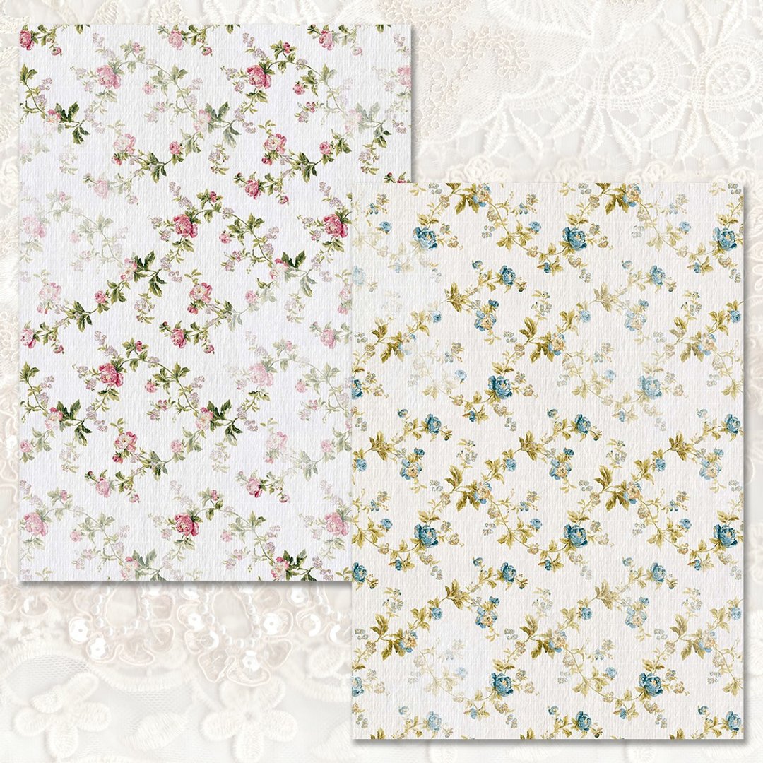 220公克精美花卉设计纸（蓝狮）A5（suyeon） - 包装材料 - 纸 多色