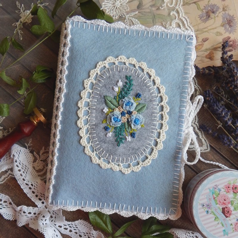 Art and sewing supplies holder Paint brush case Roll-up pencil organizer - 收纳用品 - 羊毛 蓝色