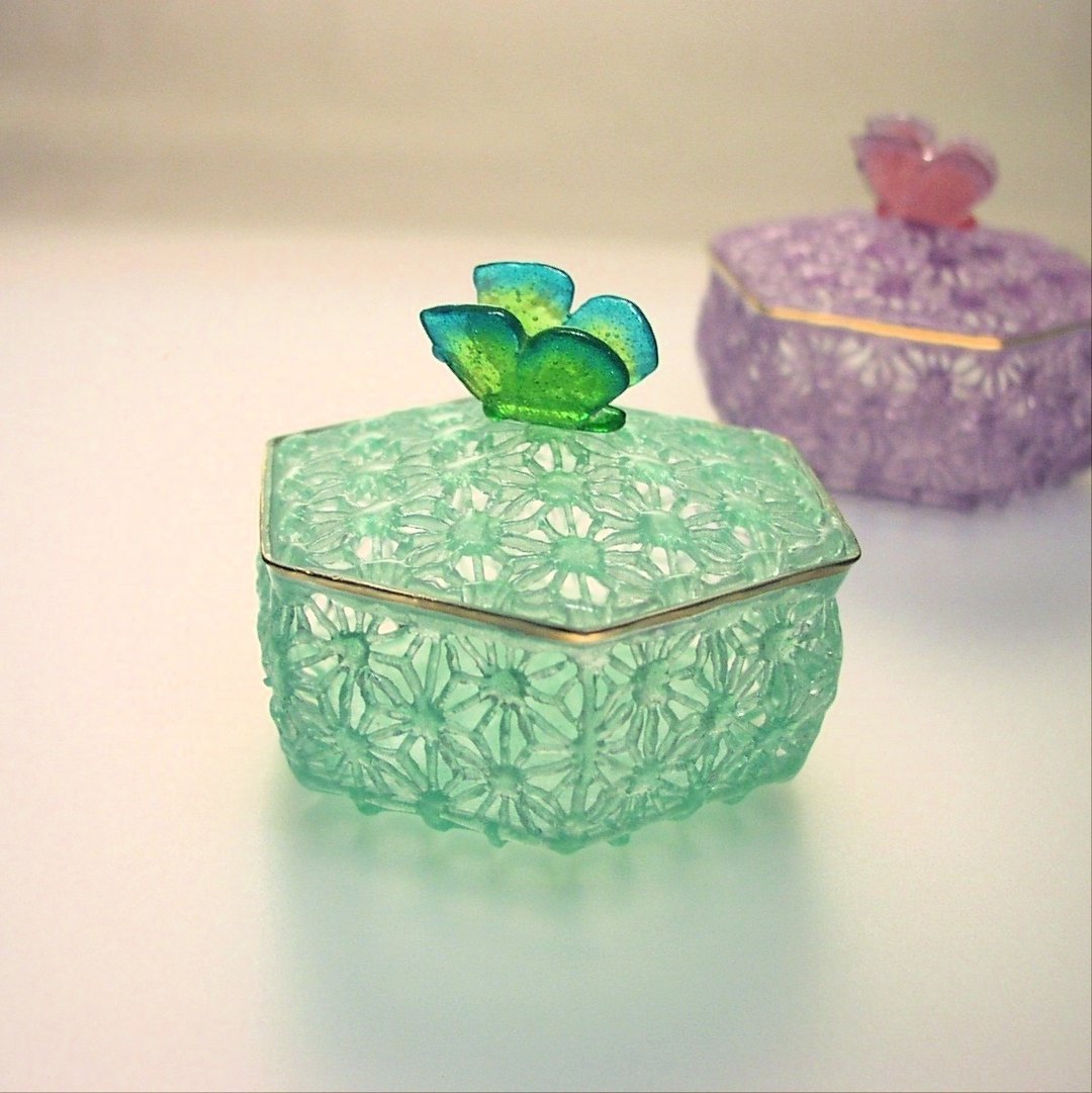 Glass accessory case (green) - 收纳用品 - 玻璃 绿色