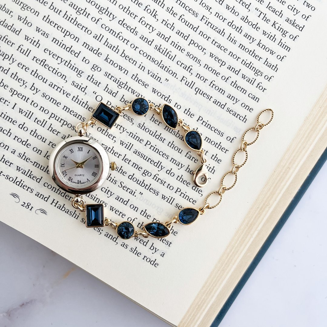 Andriy/Blue/Crystal Glass Bracelet Watch LI194 - 女表 - 其他金属 蓝色
