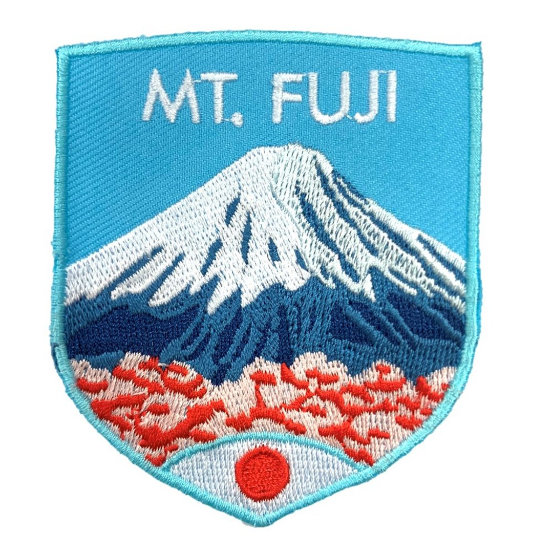 日本 富士山 JP FUJI 艺术补丁 烫布贴 熨烫布贴 INS打卡地标 旅 - 徽章/别针 - 绣线 多色