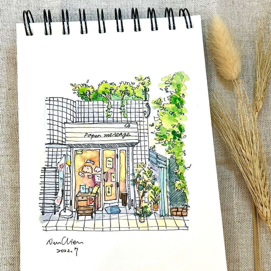 在线课程/水彩速写/日式小店 - 线上课程/教学影片 - 其他材质 
