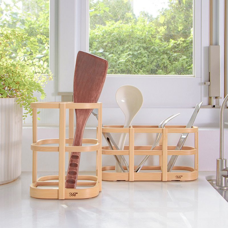【Gudee】TRIVI 餐具收纳架 厨具收纳 (正方形 / 长方形) - 收纳用品 - 竹 咖啡色