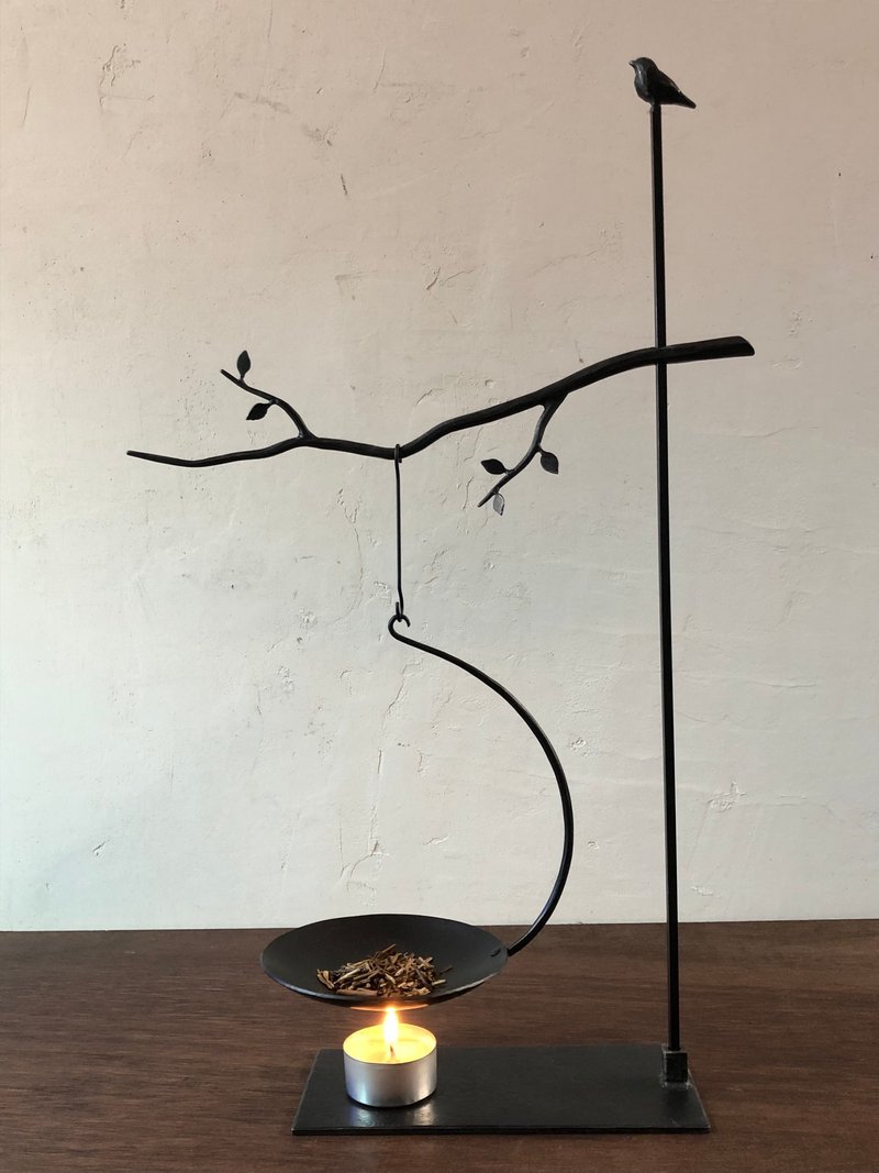 鸟枝香炉 - 香薰/精油/线香 - 其他金属 黑色